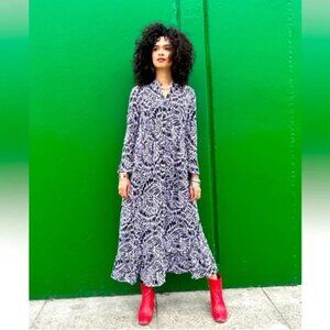 NWT Nooworks XS Zig Zag Olive dress